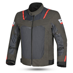 R-TECH SPIRAL MESH CHAQUETA DE MOTO DE HOMBRE TEXTIL  ARENA GRIS ROJO 