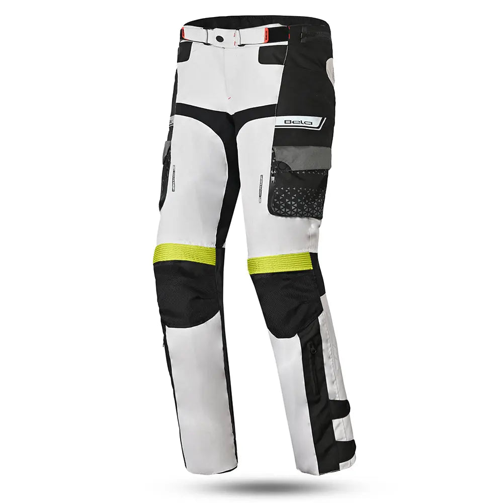 BELA CROSSROAD EXTREME WP PANTALONI UOMO MOTO TESSUTO GHIACCIO GRIGIO GIALLO FLUO 