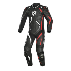 R-TECH DEFENDER GP TUTA MOTO IN PELLE RACING INTERA UOMO NERO/BIANCO/ROSSO 
