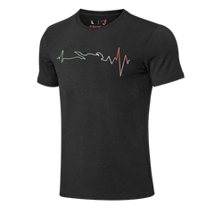 Bela Maglietta Nera Heartbeat ECG ITALIA  uomo 