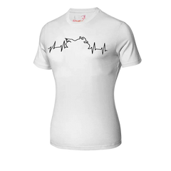 Bela Maglietta Bianco Heartbeat ECG Donna 