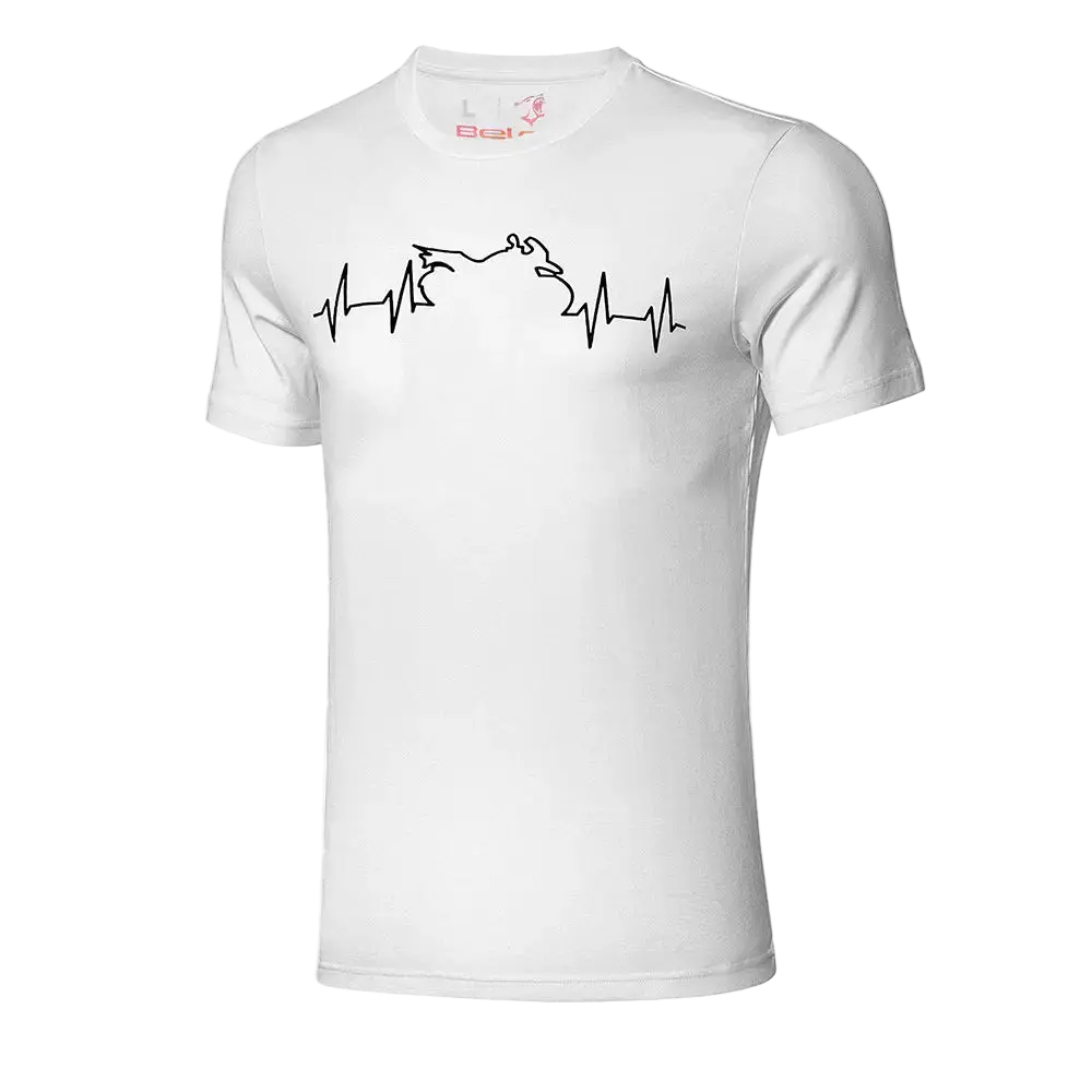 Bela Maglietta Bianco Heartbeat ECG uomo 