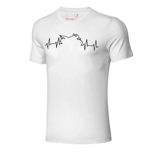 Bela Maglietta Bianco Heartbeat ECG uomo 