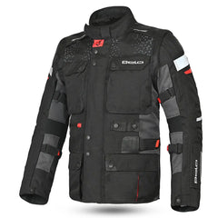 Bela Cross Road Extreme WP Giacca moto per uomo Nero Gris Rosso front
