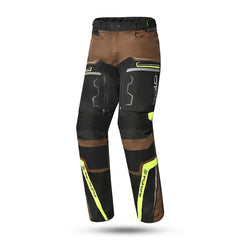 Bela Watson Pantaloni da moto touring Nero/Marrone/Giallo Fluor front