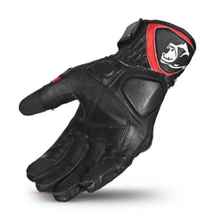 Bela Rocket Short Rossa/Nero Guanto da Motociclista back