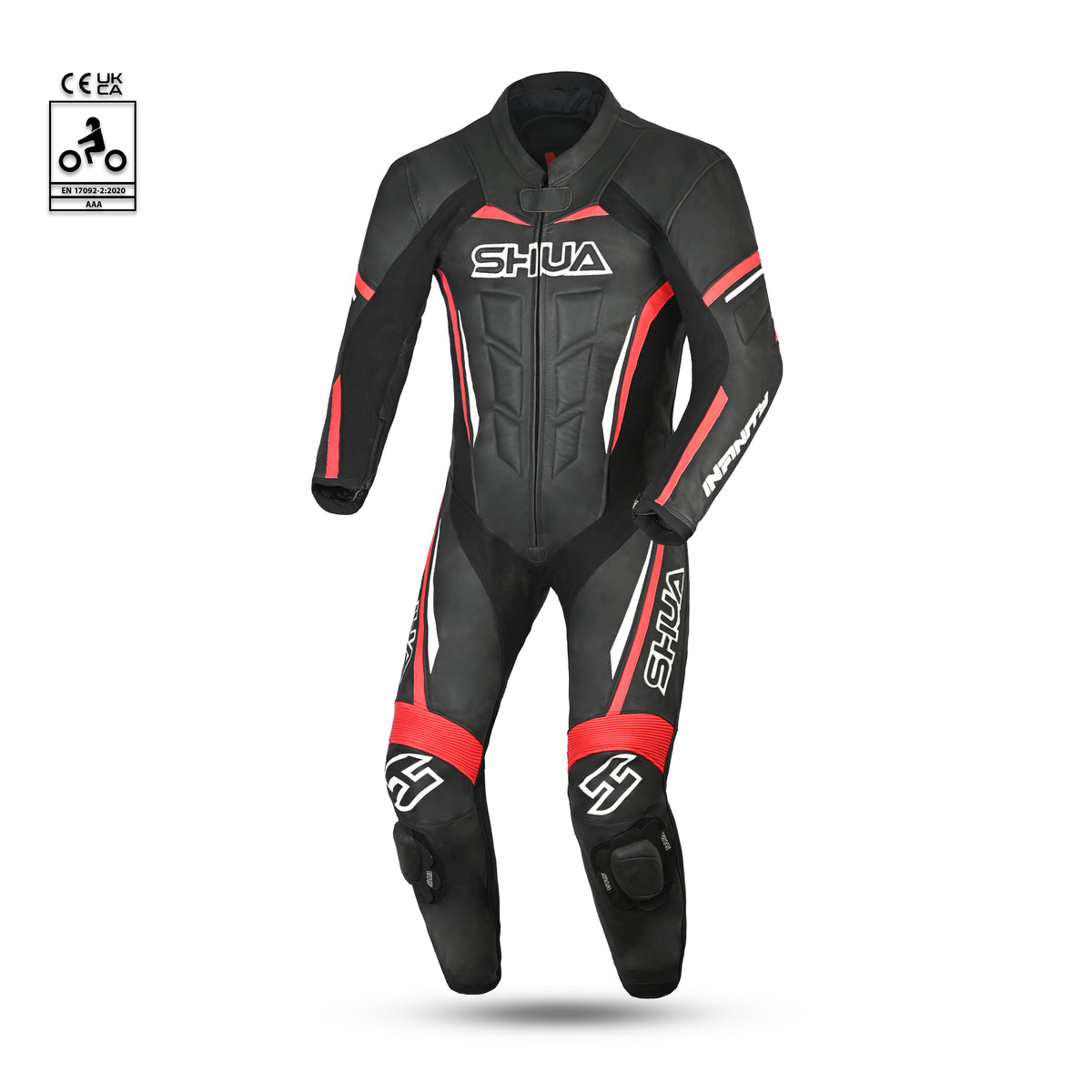 Shua Infinity Nero Rosso1PC Tute da Moto in Pelle Uomo SOLO ONLINE
