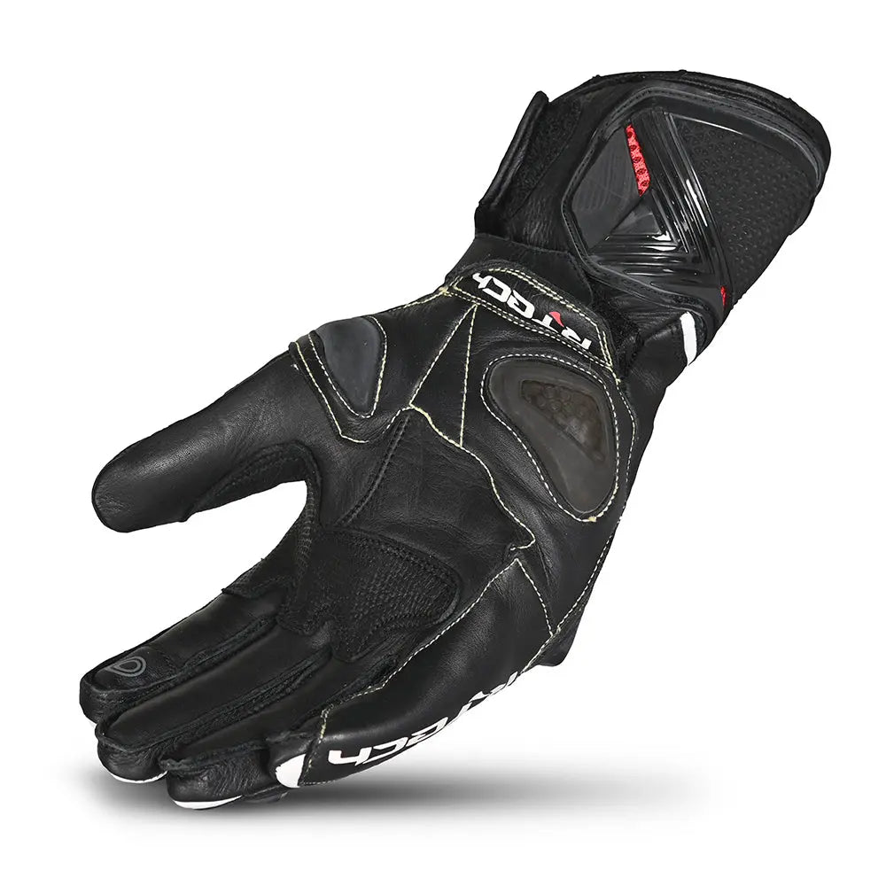R-Tech Robo Men Nero Rosso Guanti da Corsa in Pelle 