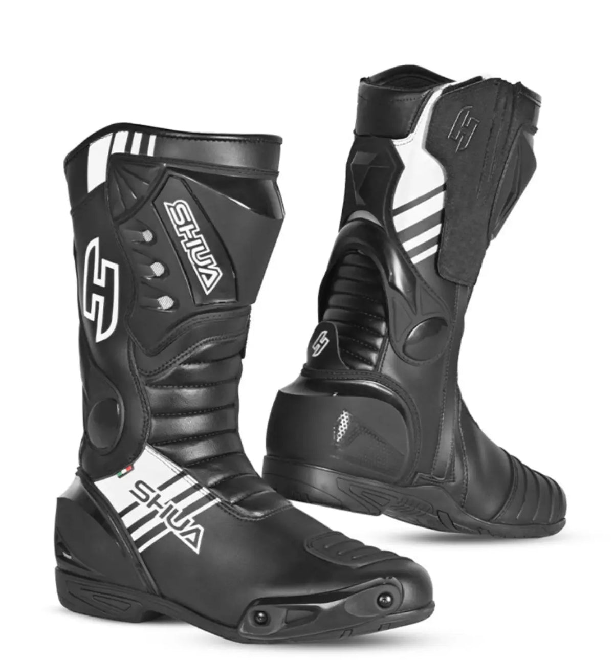 Shua Super Tech Stivale moto corsa Pista Nero bianco 