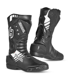 Shua Super Tech Stivale moto corsa Pista Nero bianco 