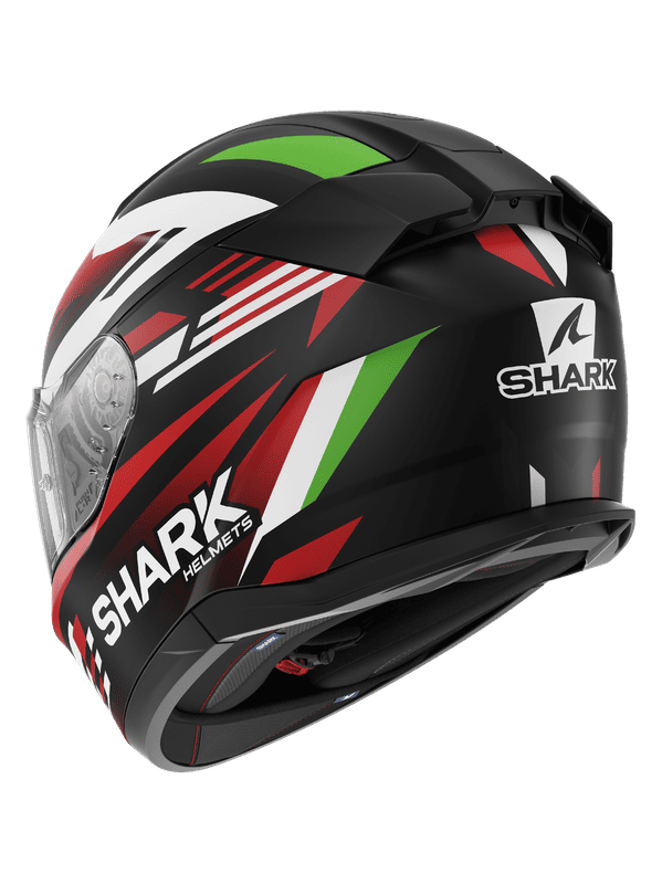 SHARK D-SKWAL 3 FIRSTLAP Integral Caschi Nero Opaco Rosso Verde