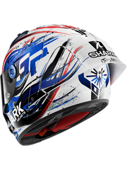 SHARK CASCO AERON-GP FIM RACING #1 RÉPLICA FIRMA ZARCO Blanco Negro Azul 