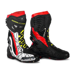 HELIFIX TROJAN STIVALI DE MOTO UOMO NERO BIANCHI ROSSA 