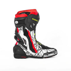 HELIFIX TROJAN STIVALI DE MOTO UOMO NERO BIANCHI ROSSA 