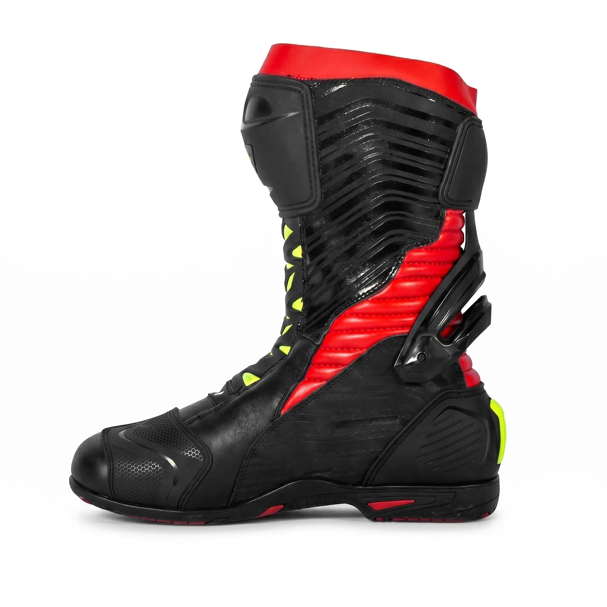 HELIFIX TROJAN STIVALI DE MOTO UOMO NERO BIANCHI ROSSA 