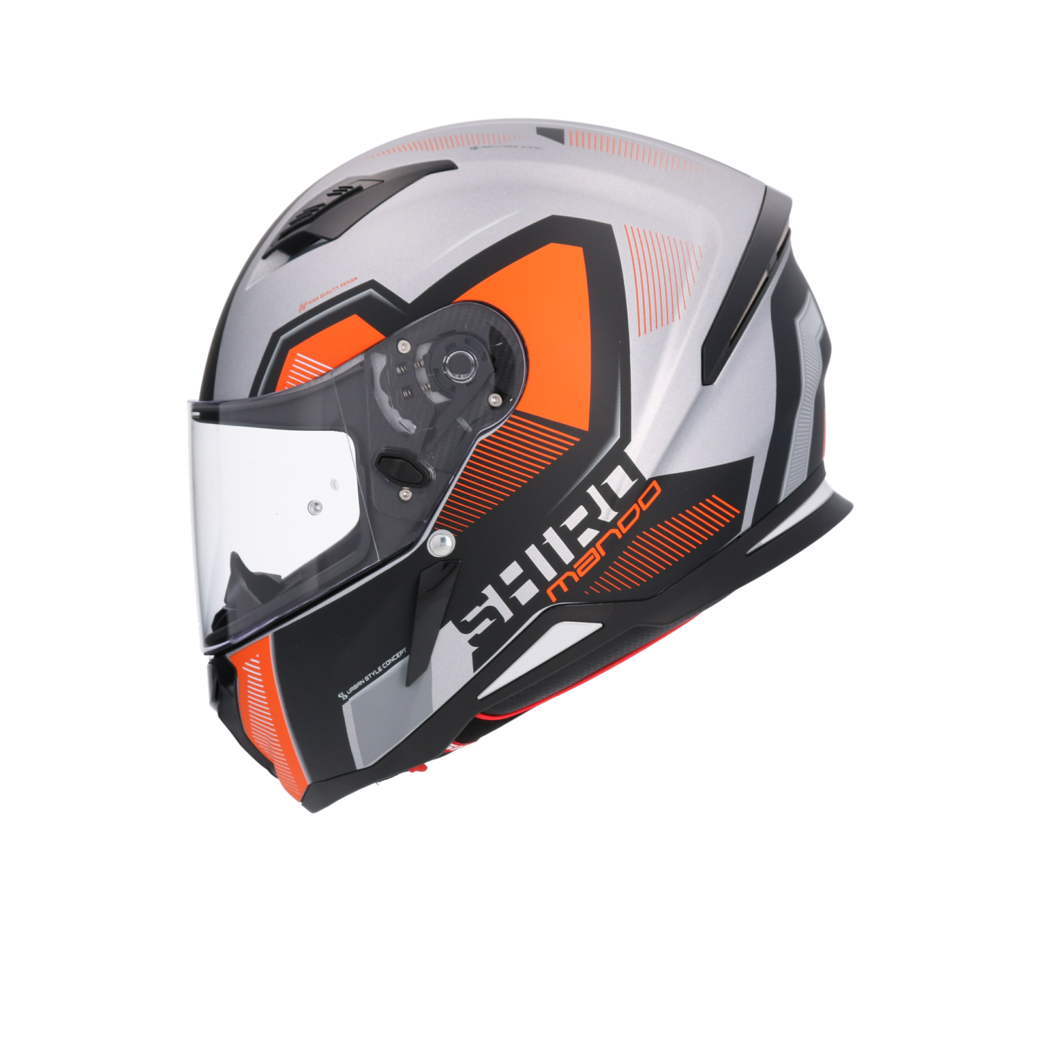 SHIRO Hunter Sh-890 Integrale Caschi Opaco Nero Arancia