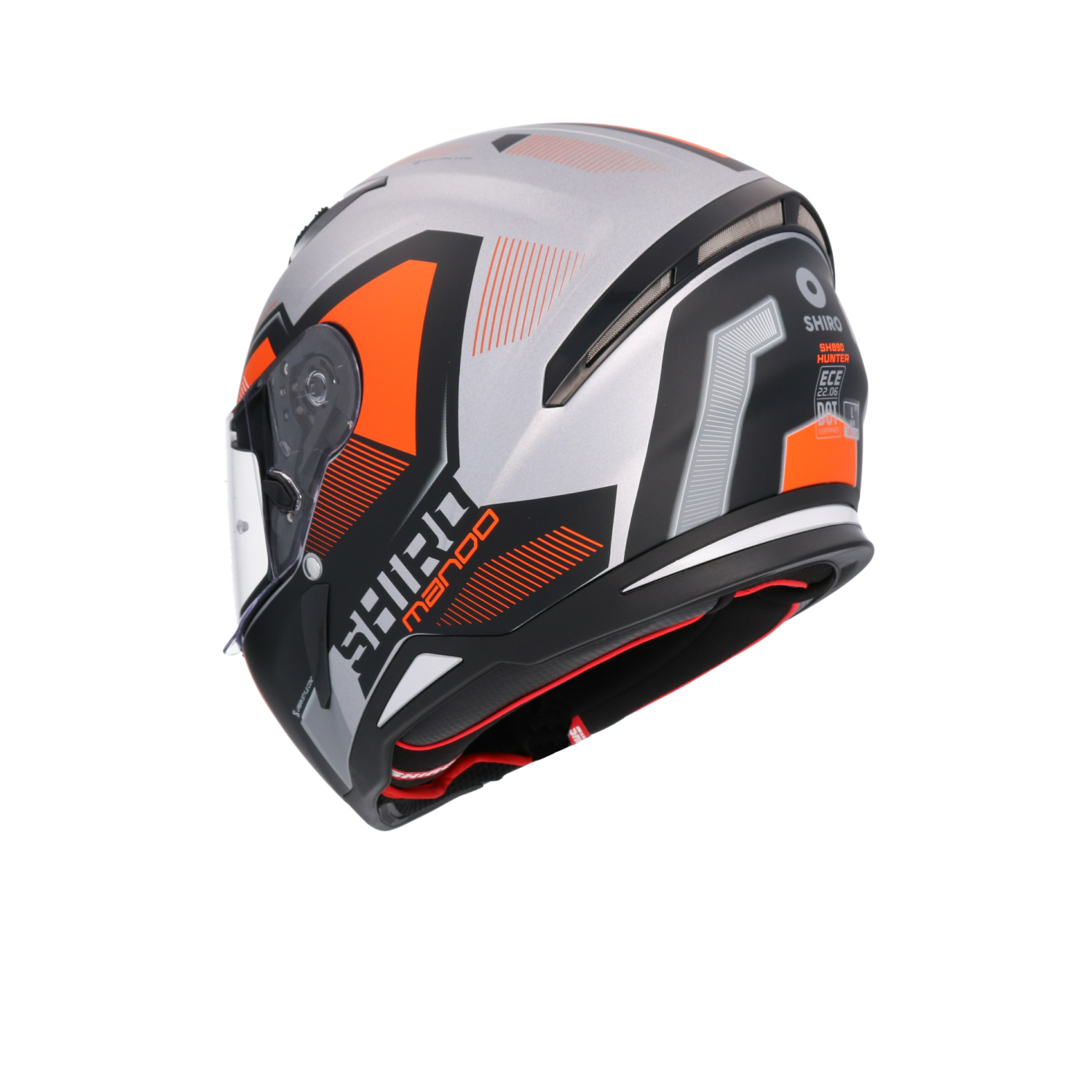 SHIRO Hunter Sh-890 Integrale Caschi Opaco Nero Arancia
