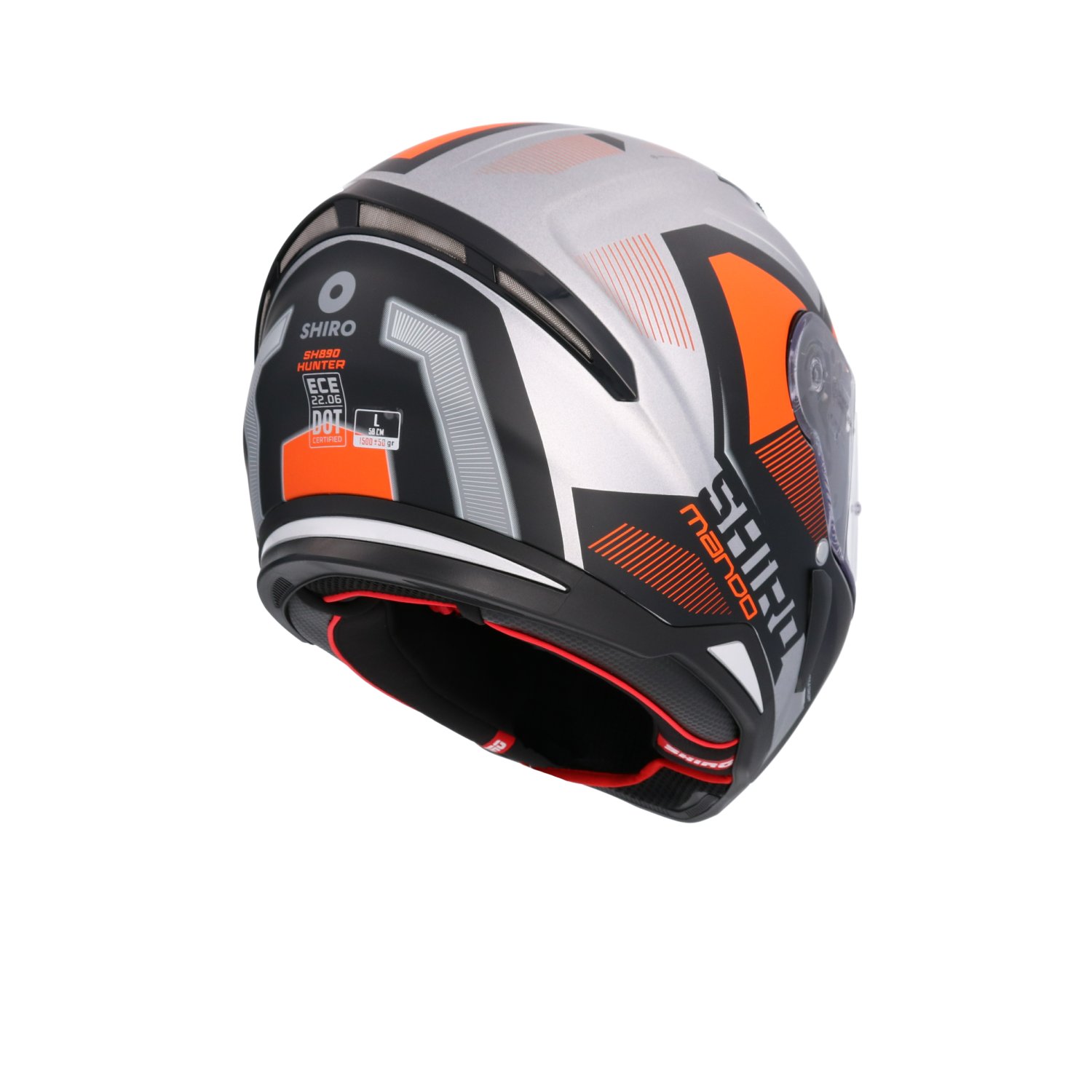SHIRO Hunter Sh-890 Integrale Caschi Opaco Nero Arancia