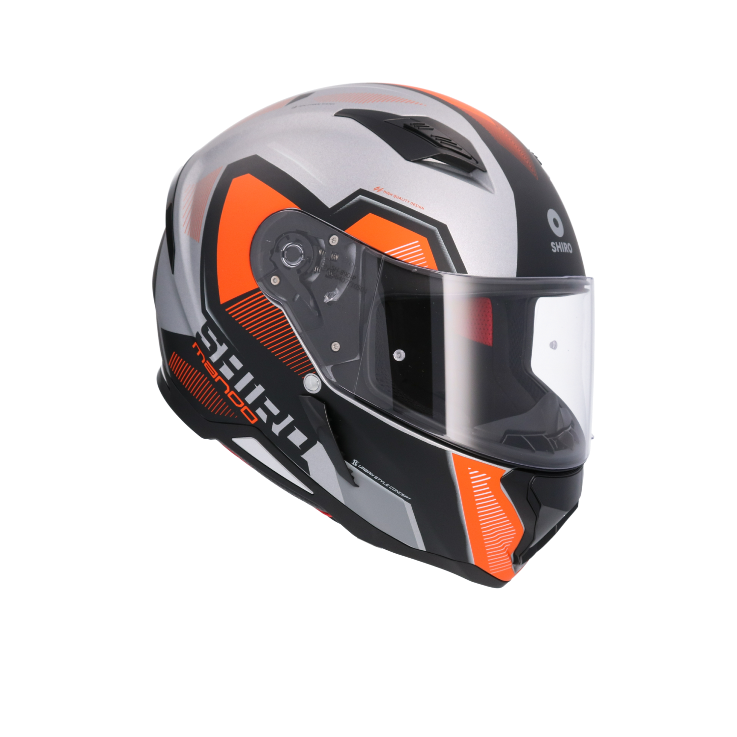 SHIRO Hunter Sh-890 Integrale Caschi Opaco Nero Arancia