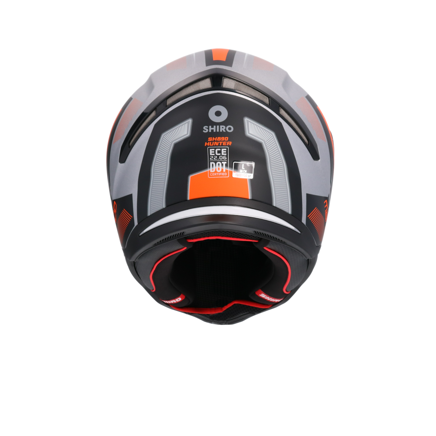 SHIRO Hunter Sh-890 Integrale Caschi Opaco Nero Arancia