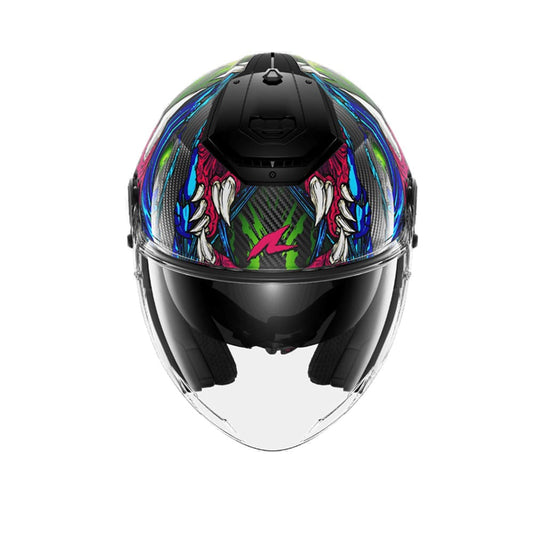 SHARK RS JET CARBON SHAYTAN CASCHI JET NERO VERDE VIOLA