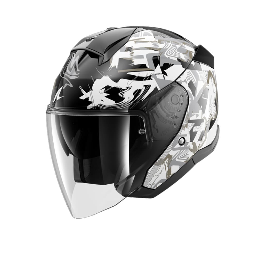 SHARK SKWAL PRANZ URBAN TOURING CASCHI JET BIANCO NERO 