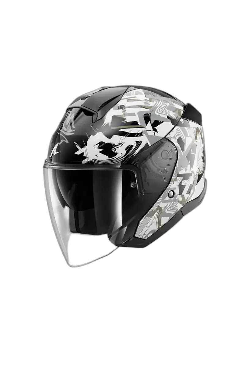 SHARK SKWAL PRANZ URBAN TOURING CASCHI JET BIANCO NERO 