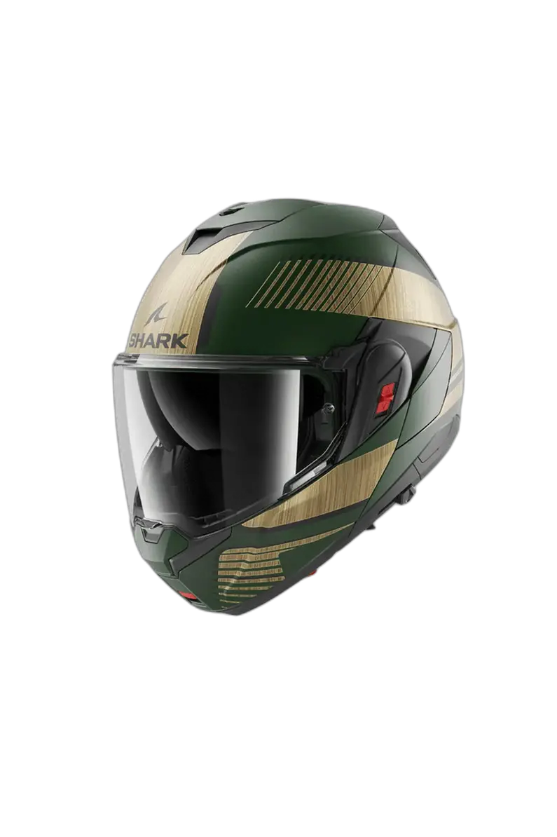 SHARK OXO SIEVE Modulare Caschi Verde Opaco Cromato Oro 