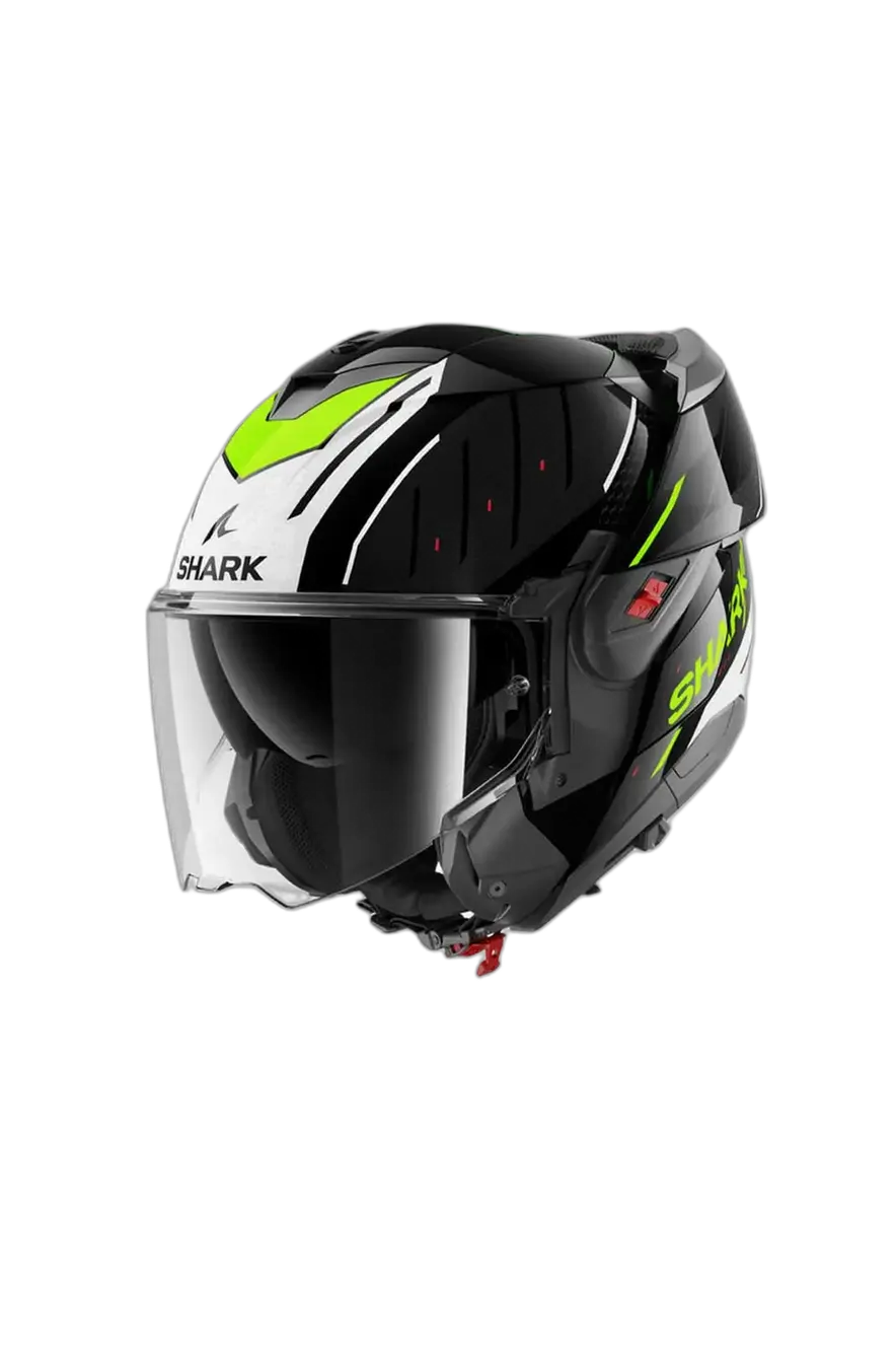 SHARK OXO RYDGER Modulare Flip-Up Caschi Nero Bianco Giallo 
