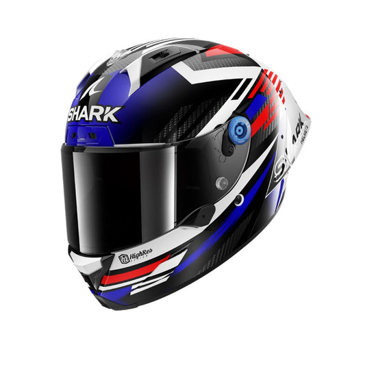 SHARK AERON-GP FIM RACING #1 FIRSTLAP Carbonio Integrale Caschi Blu Rosso