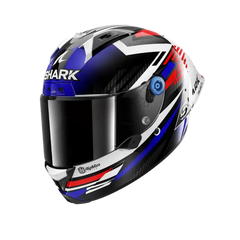 SHARK AERON-GP FIM RACING #1 FIRSTLAP Carbonio Integrale Caschi Blu Rosso 