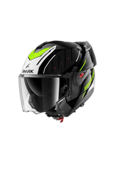 SHARK OXO RYDGER Modulare Flip-Up Caschi Nero Bianco Giallo 