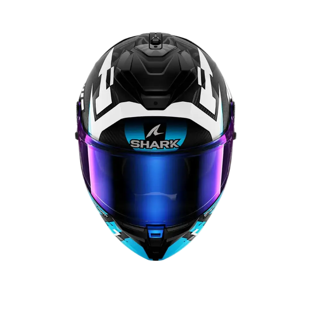 SHARK SPARTAN GT PRO CARBON ZARCO TRACK RACER Caschi Bianco Blu 