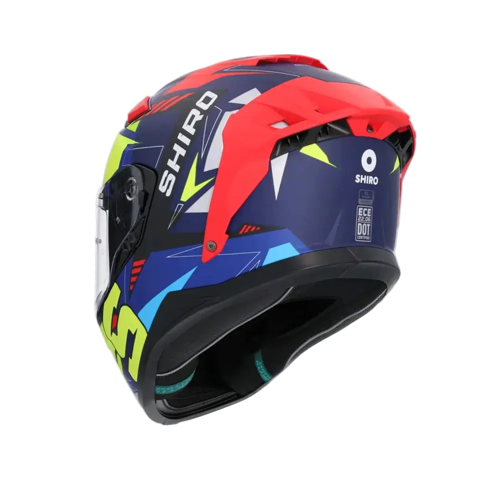 SHIRO ALPHA UPGRADE Moto Integrali Caschi Opaco Blu Nero Rosso 