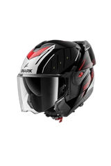 SHARK OXO RYDGER Modulare Flip Up Caschi Nero Argento Rosso 