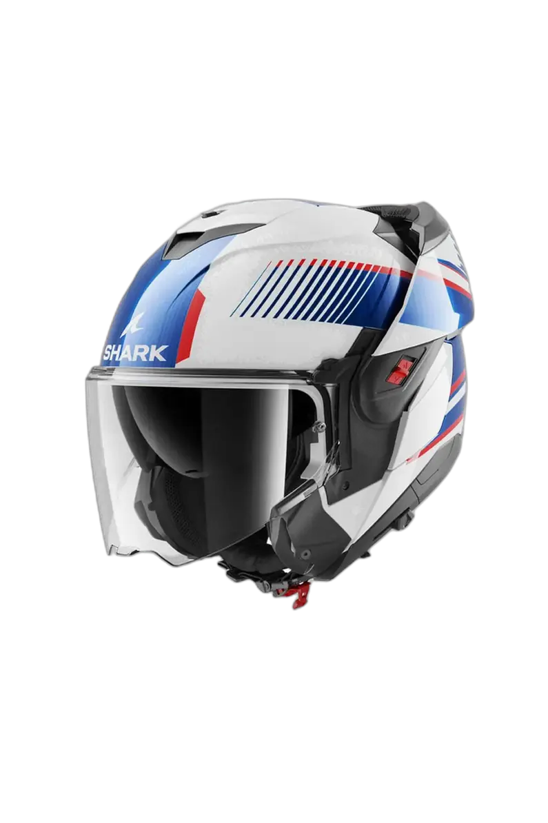 SHARK OXO SIEVE Moto Modulare Caschi  Bianco Cromo Blu 