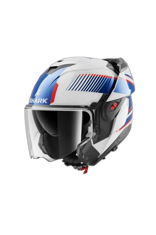 SHARK OXO SIEVE Moto Modulare Caschi  Bianco Cromo Blu 