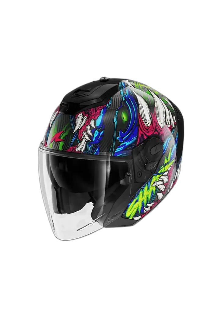 SHARK RS JET CARBON SHAYTAN CASCHI JET NERO VERDE VIOLA 