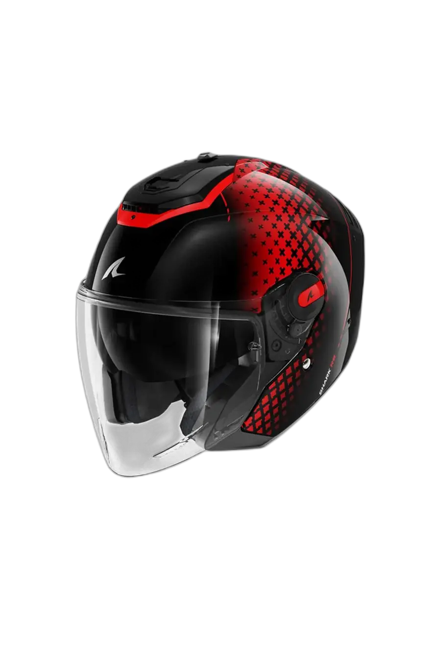 SHARK RS Jet Stride Moto Caschi Nero Antracite Rosso 