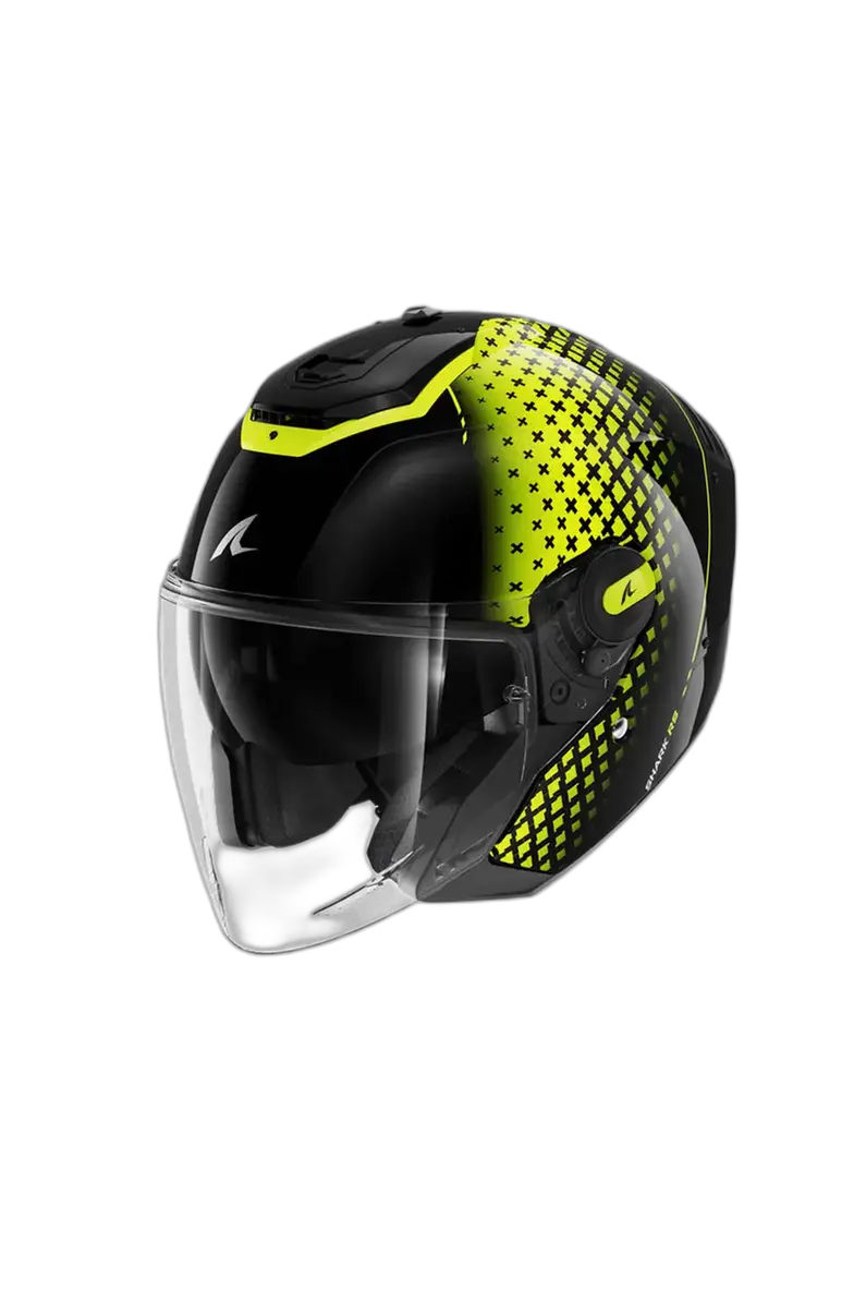 SHARK RS Moto Jet Caschi Nero Giallo Argento 