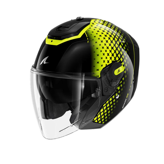 SHARK RS Moto Jet Caschi Nero Giallo Argento 