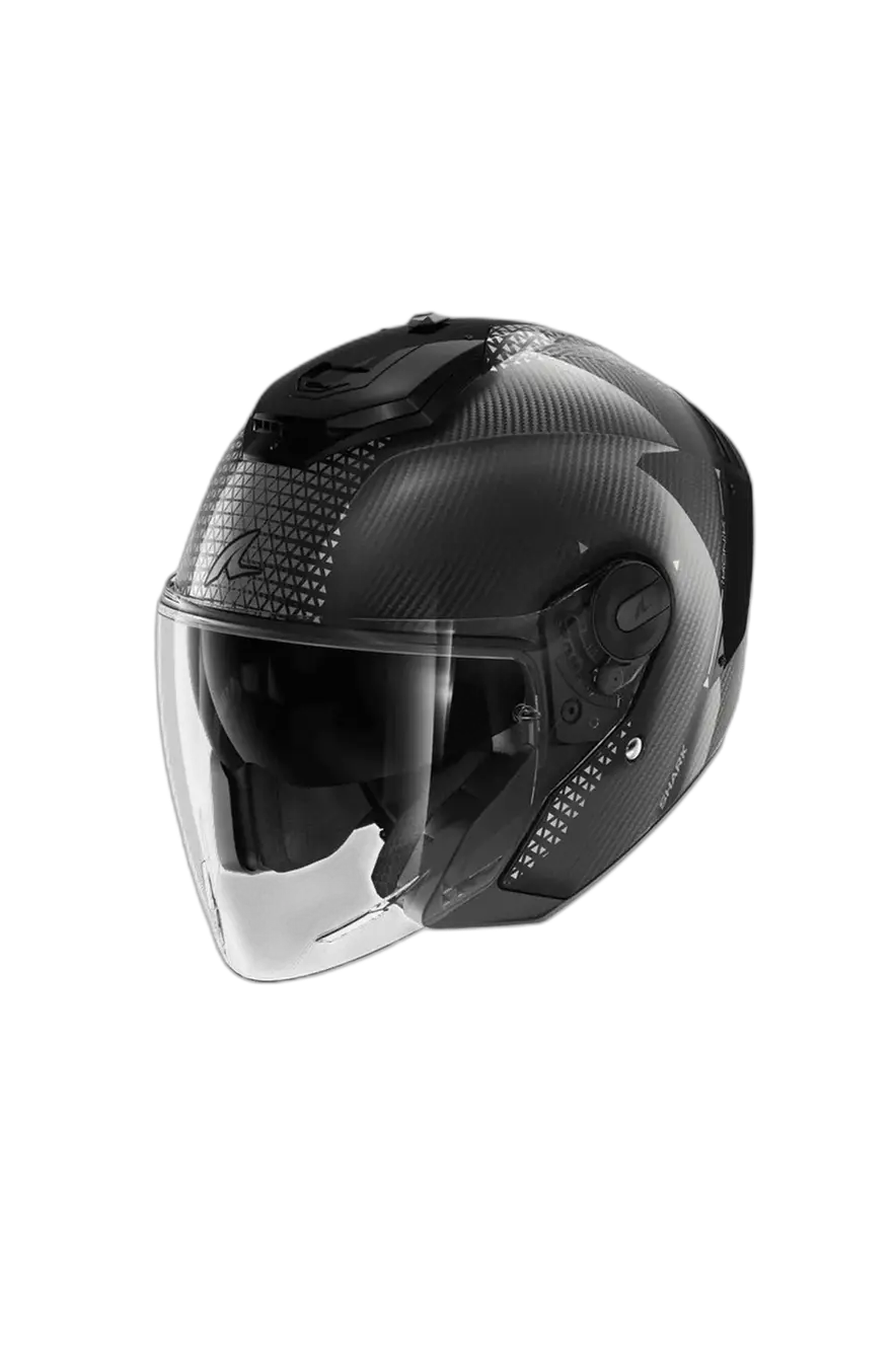 SHARK RS JET CARBON IKONIK Moto Caschi Carbon Nero Cromo 