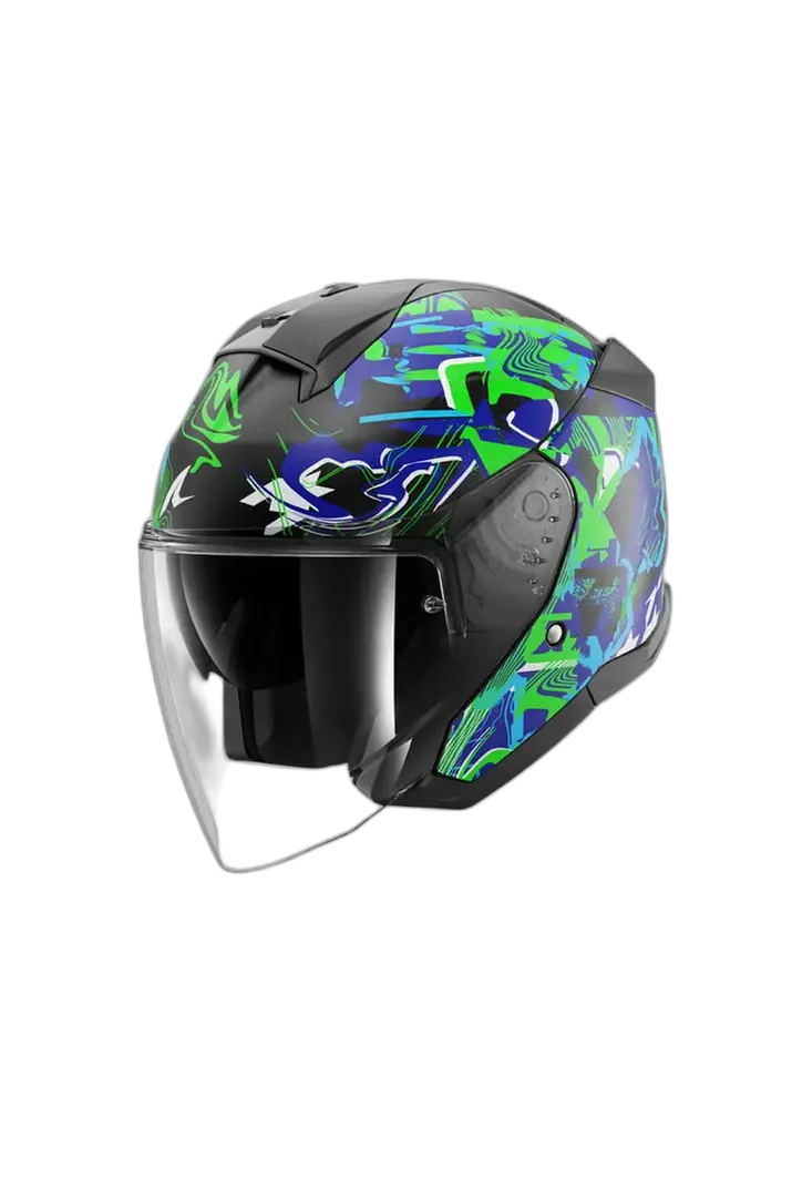 SHARK SKWAL PRANZ URBAN CASCHI JET NERO VERDE BLU 