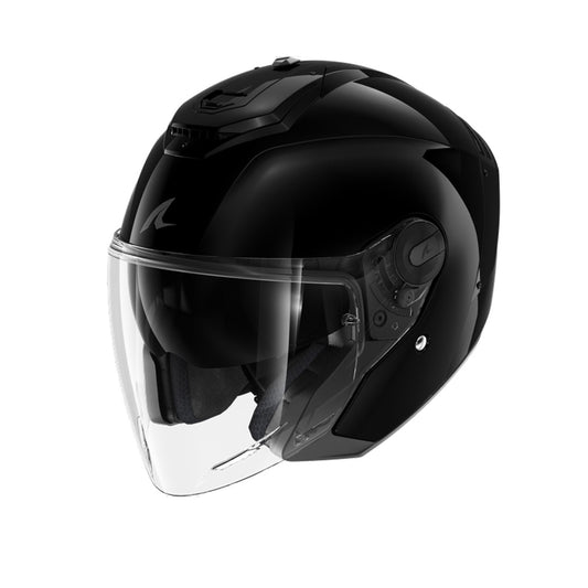 SHARK RS Casco Blank Moto Jet Viso Aperto Nero