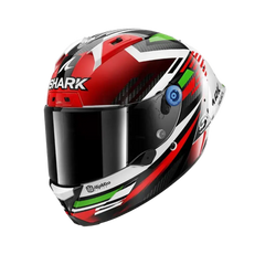 SHARK AERON-GP FIM RACING FIRSTLAP Carbonio Moto Caschi Rosso Verde 