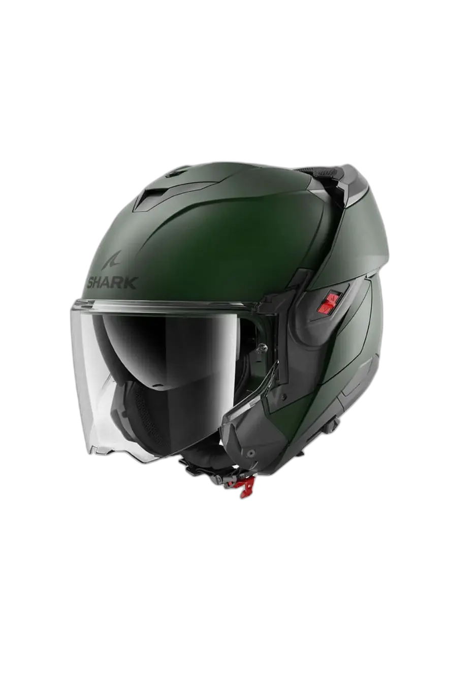 SHARK OXO BLANK Moto Modulare Flip Up Caschi Verde Scuro 