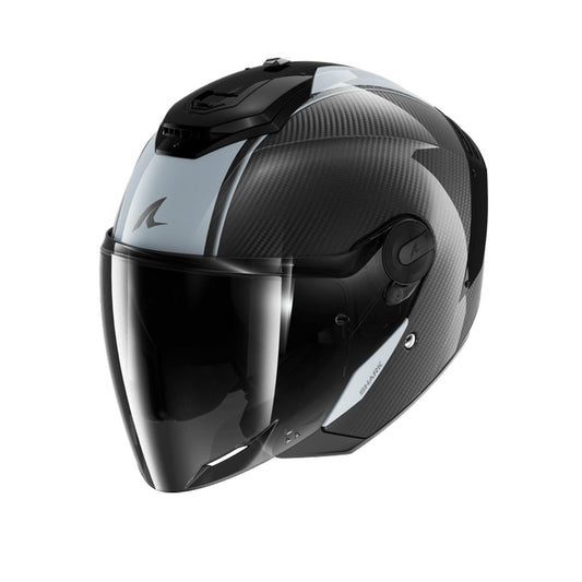 SHARK RS JET CARBON SKIN Carbonio Argento Caschi 