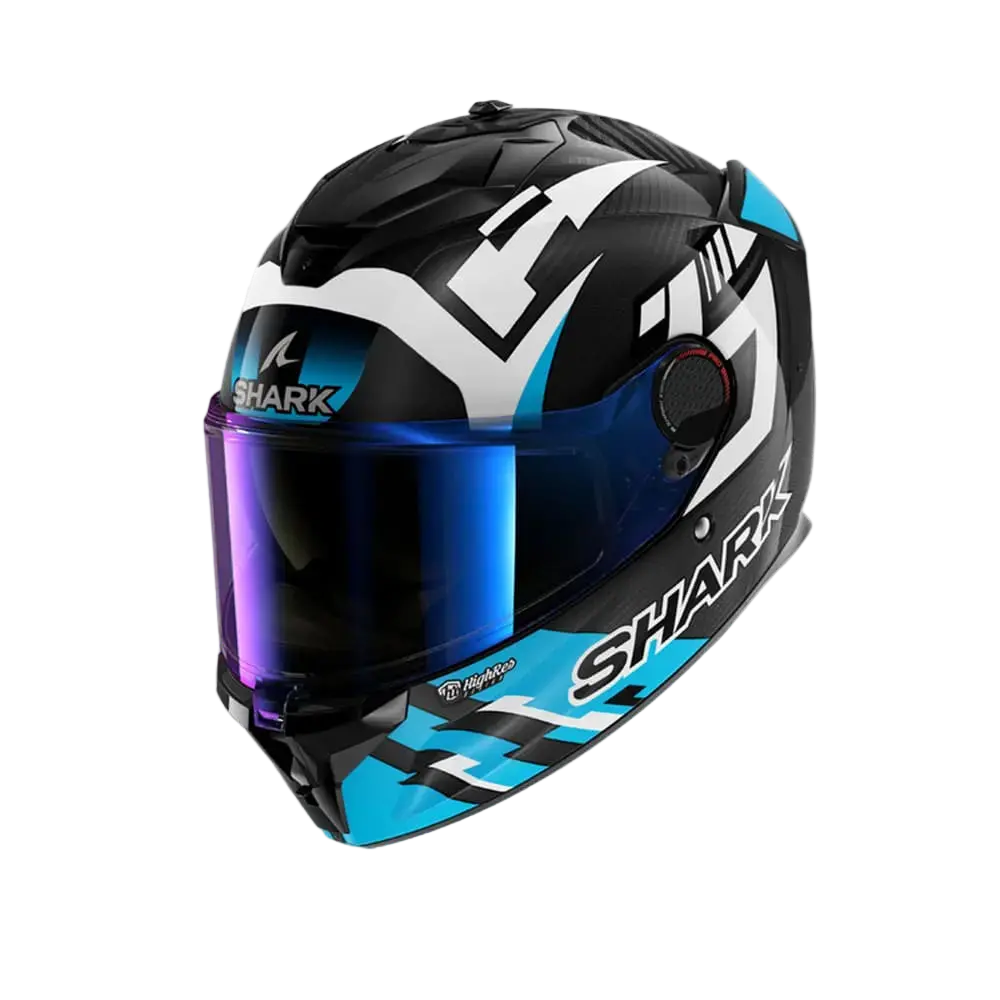 SHARK SPARTAN GT PRO CARBON ZARCO TRACK RACER Caschi Bianco Blu 