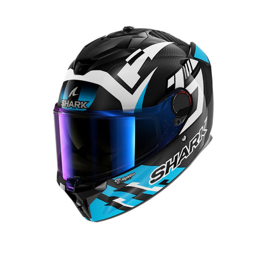SHARK SPARTAN GT PRO CARBON ZARCO TRACK RACER Caschi Bianco Blu