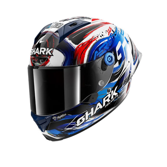 SHARK AERON-GP FIM RACING #1 REPLICA SIGNATURE ZARCO Caschi Bianco Nero Blu